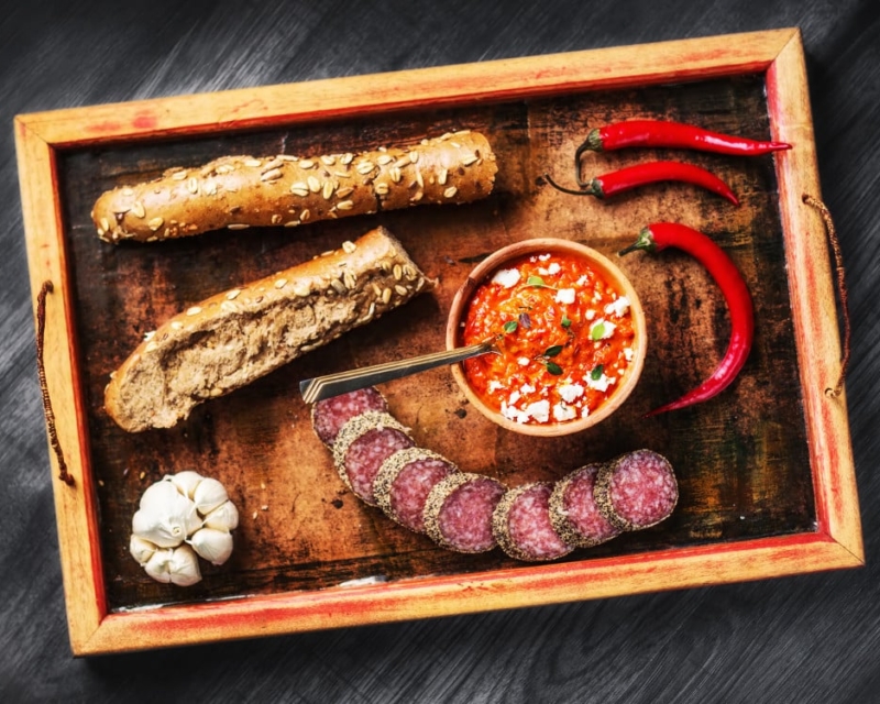 Meal with ajvar