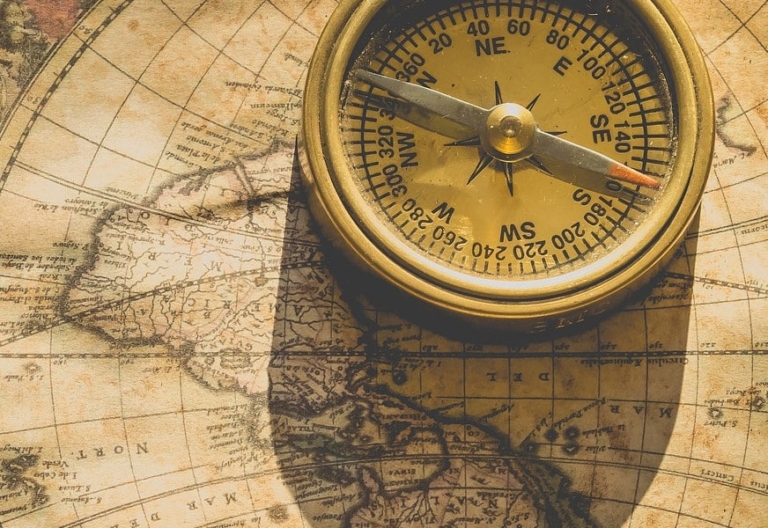 Compass and map