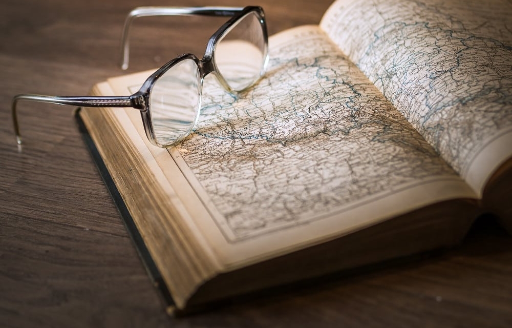 Map and glasses