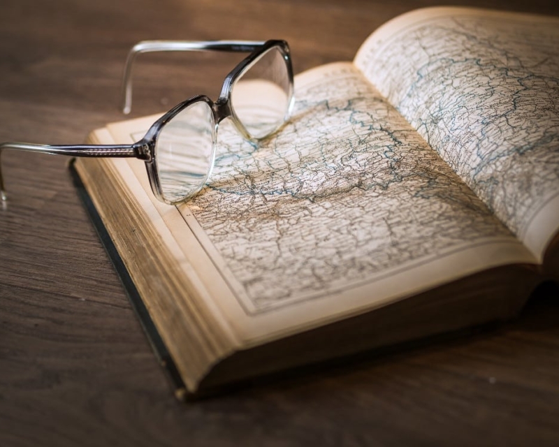 Map and glasses
