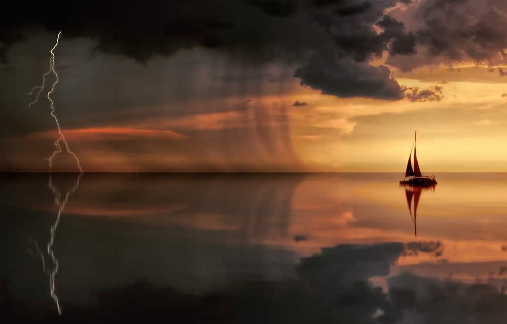 Boat and lightning