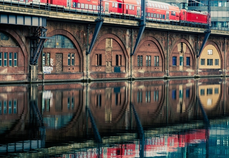 Train and river