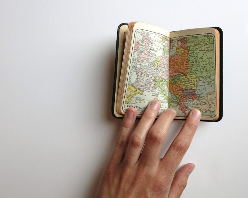 Notebook with map