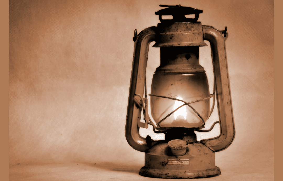 An oil lamp