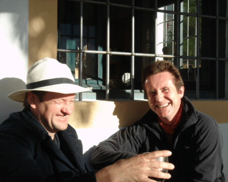 Mark McCrum and TV explorer Bruce Parry