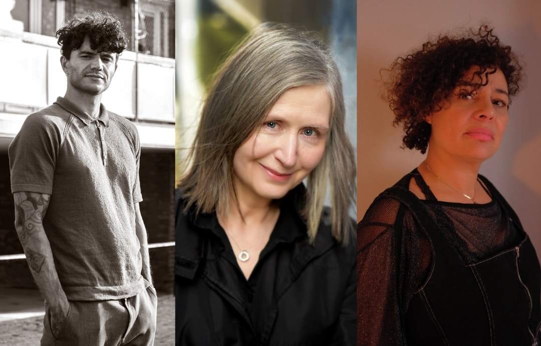 Poets Raymond Antrobus, Helen Farish and Karen McCarthy Woolf