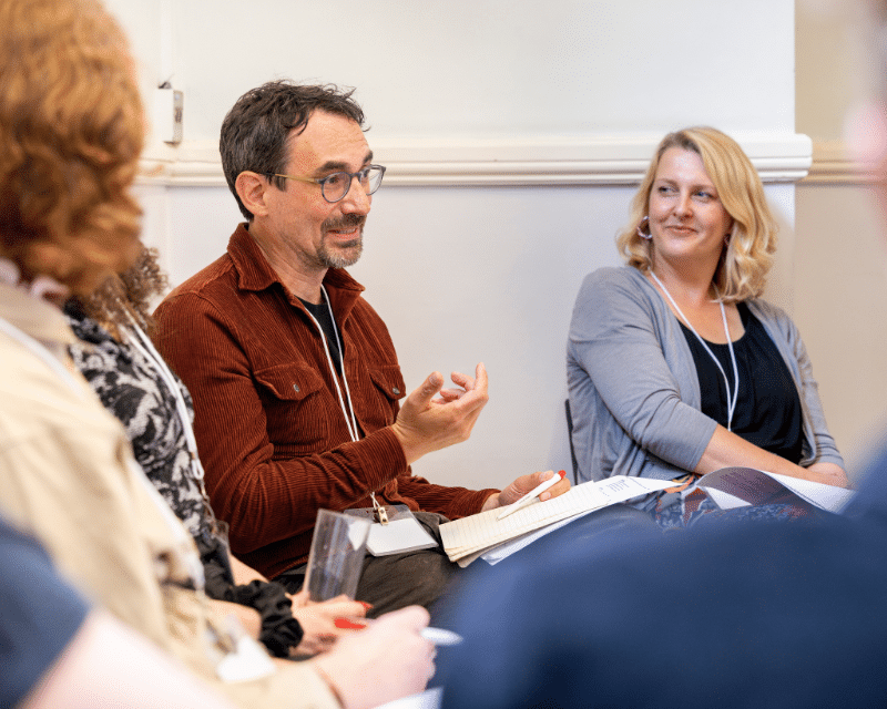 Our new 2025 RLF Fellows – including Leo Zeilig, centre – met to discuss their upcoming university placements.