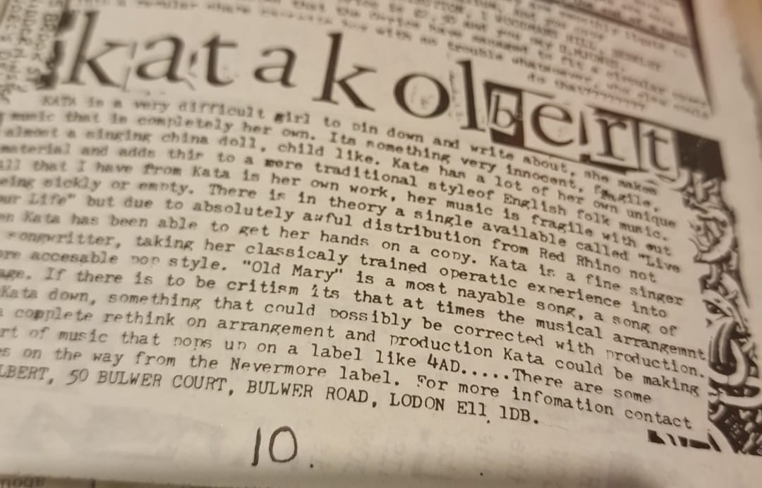Penny’s fanzine writings were usually written under her punk alias, Kata Kolbert.