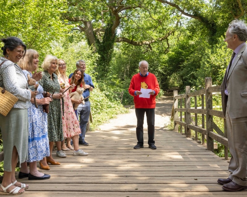 RLF writers at Pooh Bridge in Ashdown Forest, 7 July 2026. Photography: Fernando Mañoso