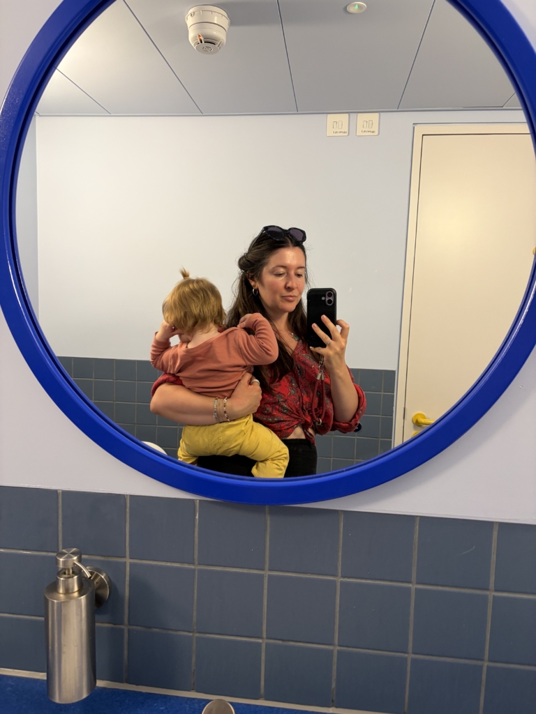 Abigail Avis and her daughter during a break from one of the ‘Supperware’ parties thrown to share Wet Ink with booksellers.