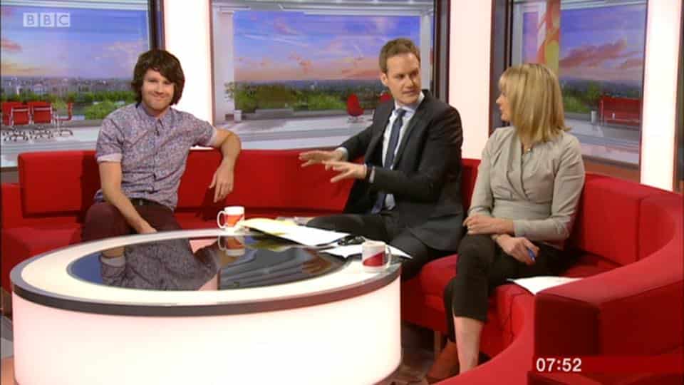 Matt Abbott on the BBC Breakfast sofa.