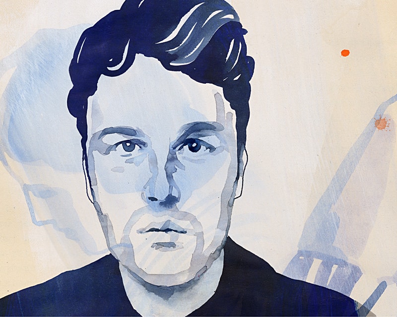 Illustration of poet Matt Abbott by Tina Berning
