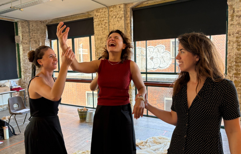 (l-r) Mai Weisz, Pat Dynowska and Anna Eckhard in rehearsal. © Natalie Borenstein