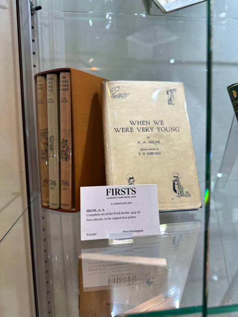 A complete set of the Winnie-the-Pooh books, 1924-1928. © Winnie-the-Pooh at 100: The Exhibition at London Rare Books Fair 2026.